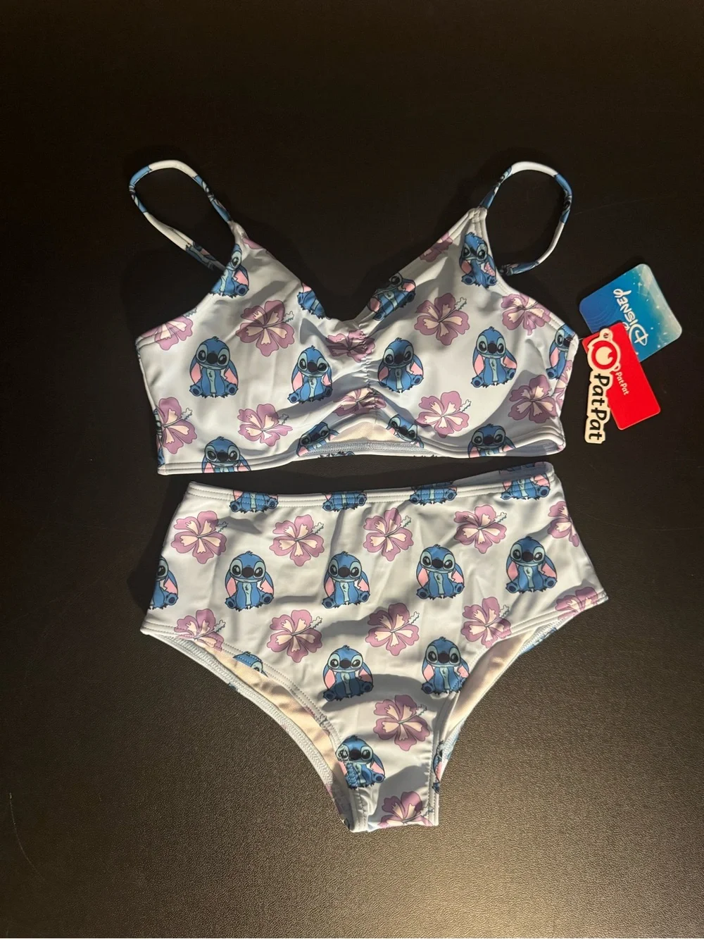 PatPat Disney Stitch Girl’s 10Y/11Y, two-piece bikini swimsuit. New with tags.
